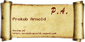 Prokob Arnold névjegykártya